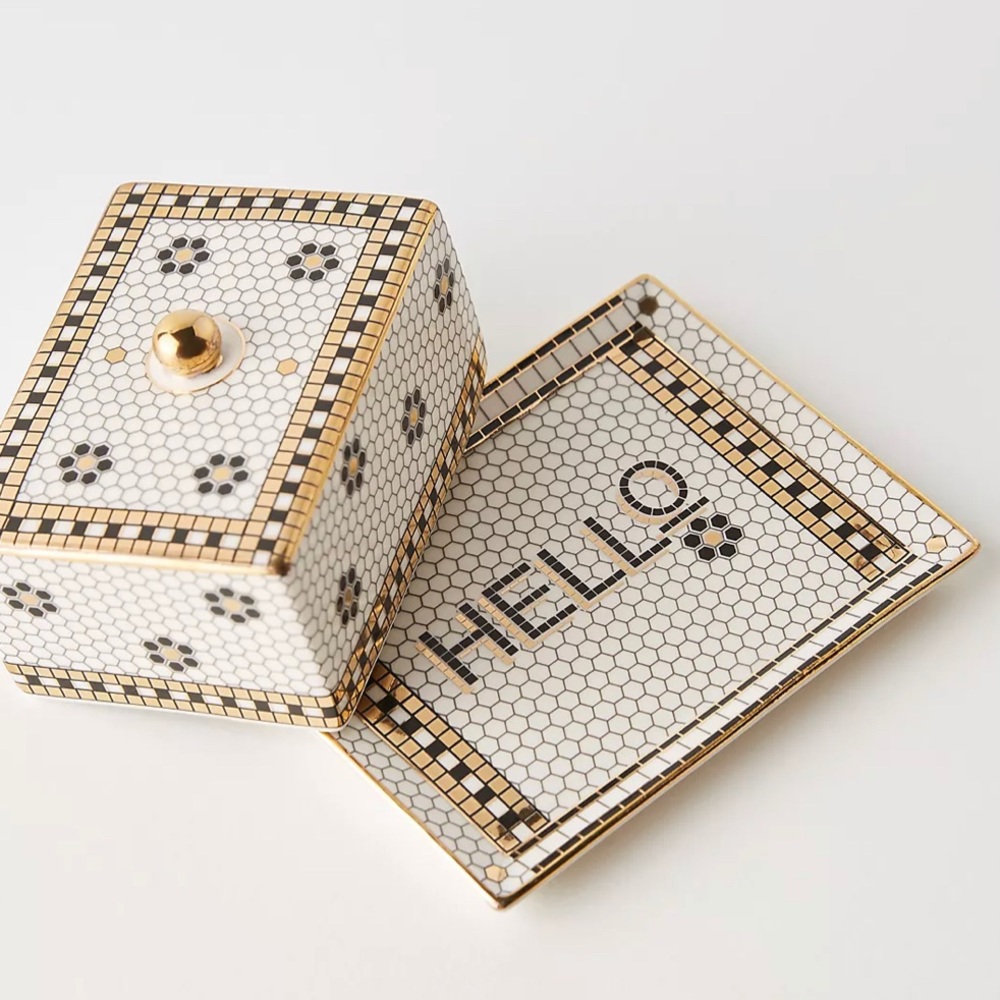 Anthro Bistro Tile “Hello” Butter Dish